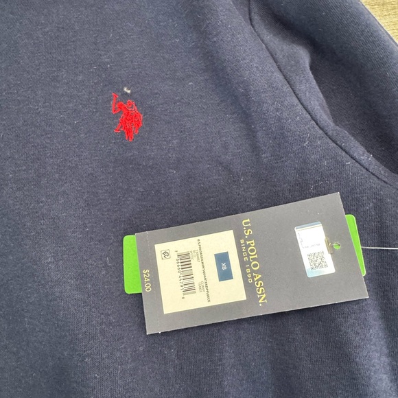 U.S. Polo Assn. Navy Quarter-Zip Pullover with Red Logo - Picture 2 of 3